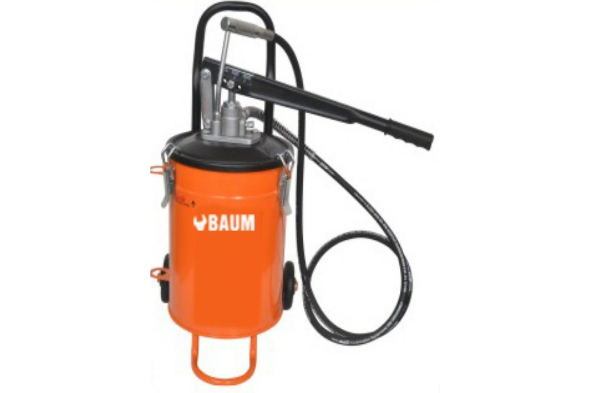 Маслораздаточный ручной насос с емкостью на 10 кг смазки BAUM на колесной базе 60-410 Baum