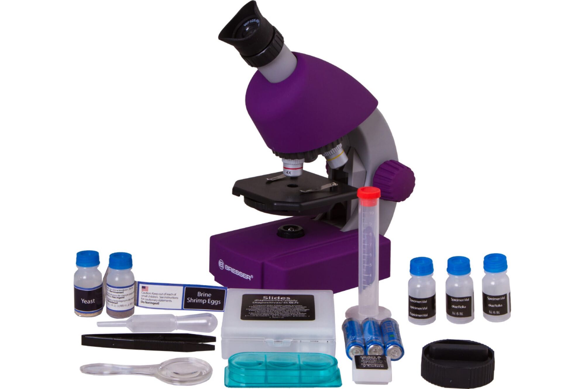 Микроскоп Bresser Junior 40x-640x, фиолетовый 70121