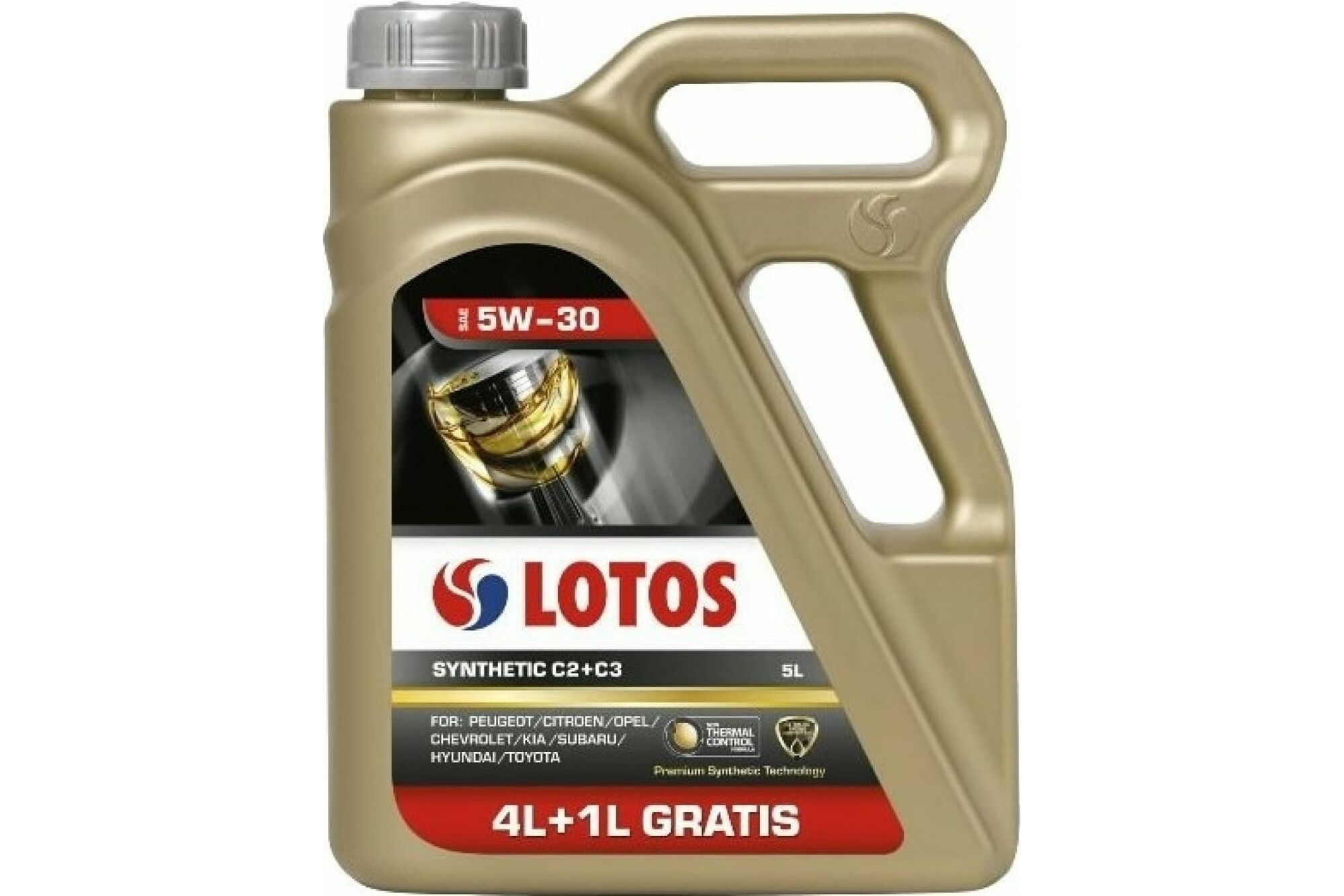 Моторное масло LOTOS SYNTHETIC синтетическое, С2+С3, SAE 5W30, 5 л WF-K504D90-0H1 Lotos