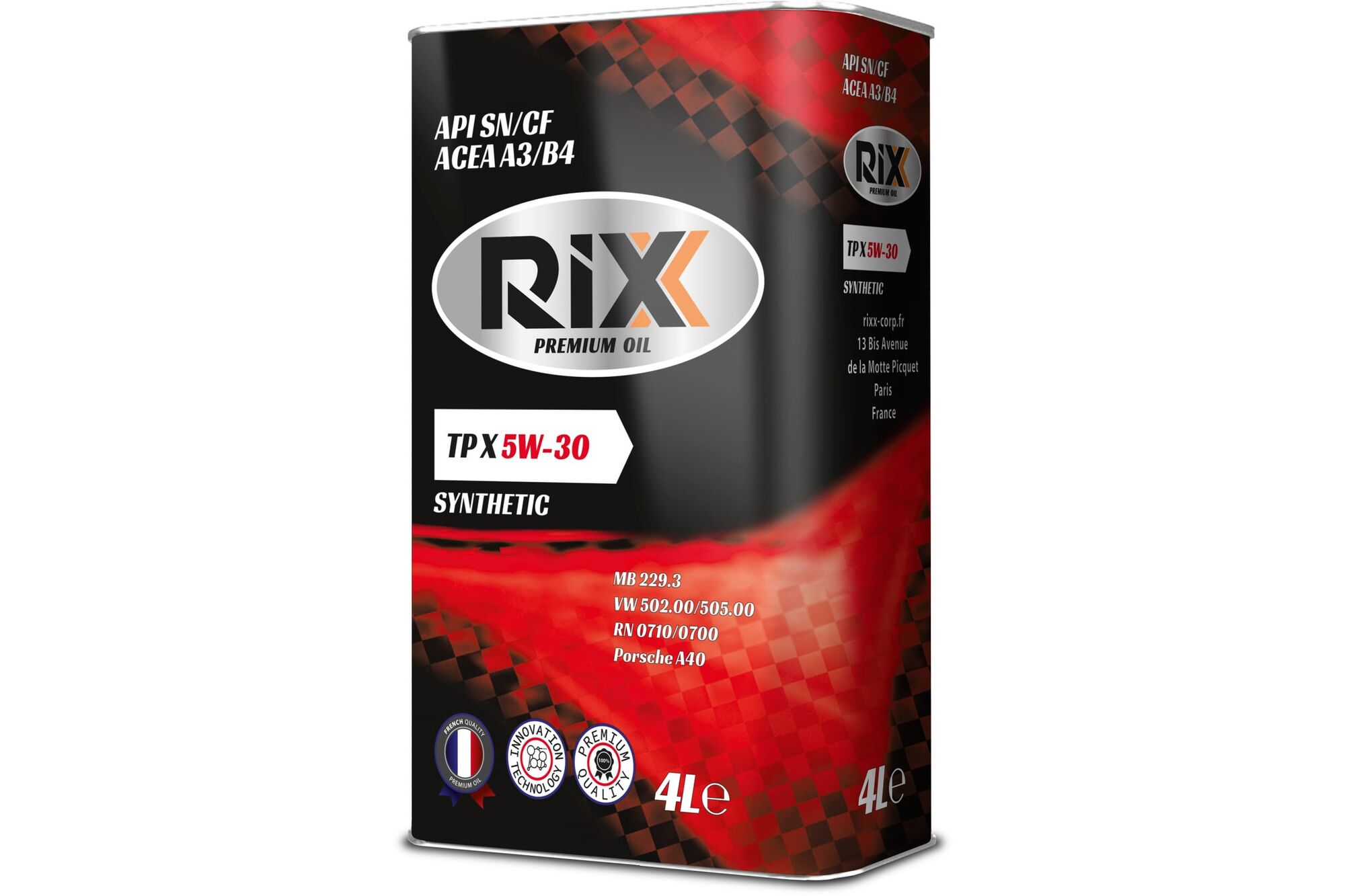 Моторное масло RIXX синт TP X 5W-30 SN/CF А3/В4 4 л RX0012TPX