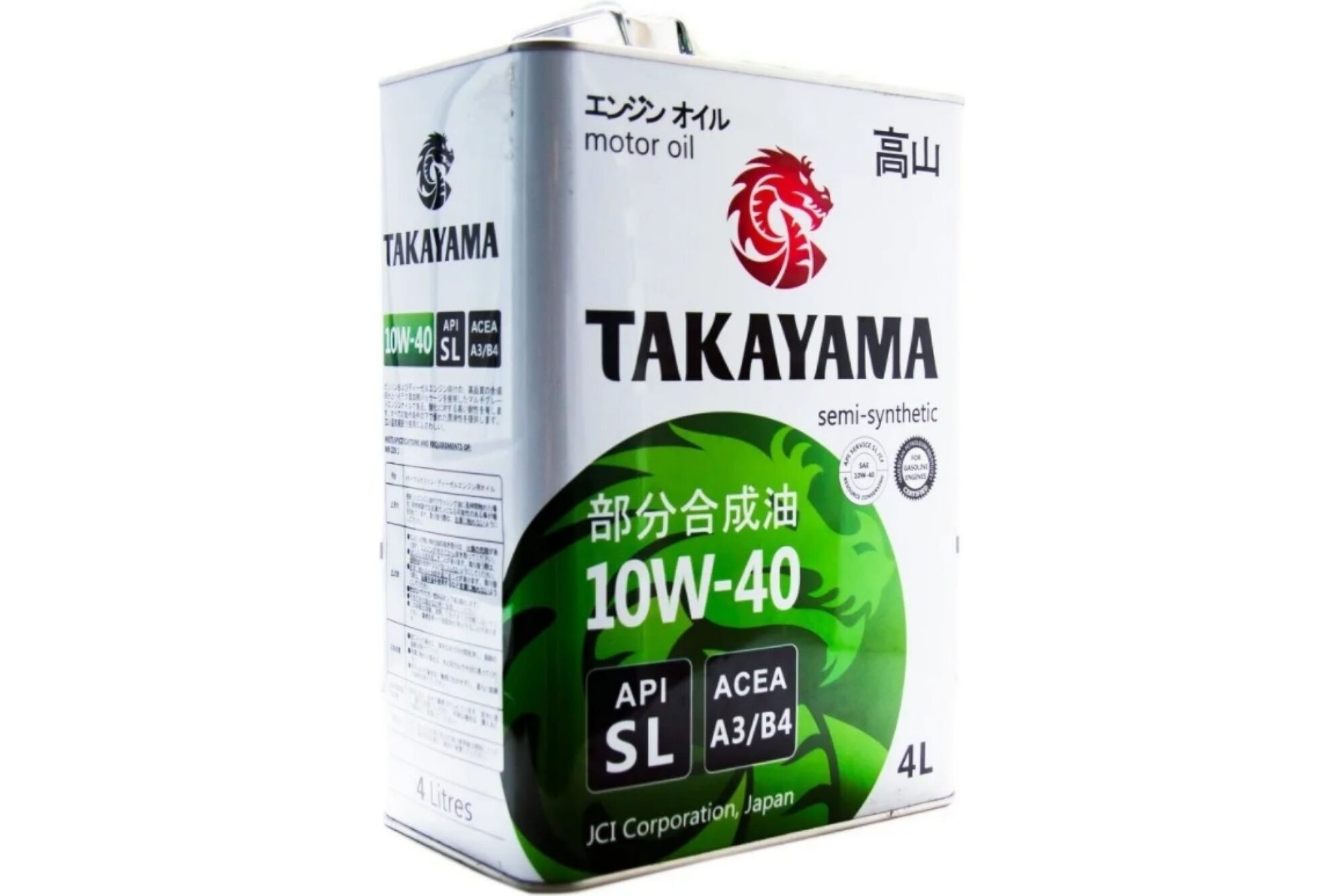 Моторное масло TAKAYAMA SAE 10W-40, API SL, ACEA A3/B4, 4 л 605047