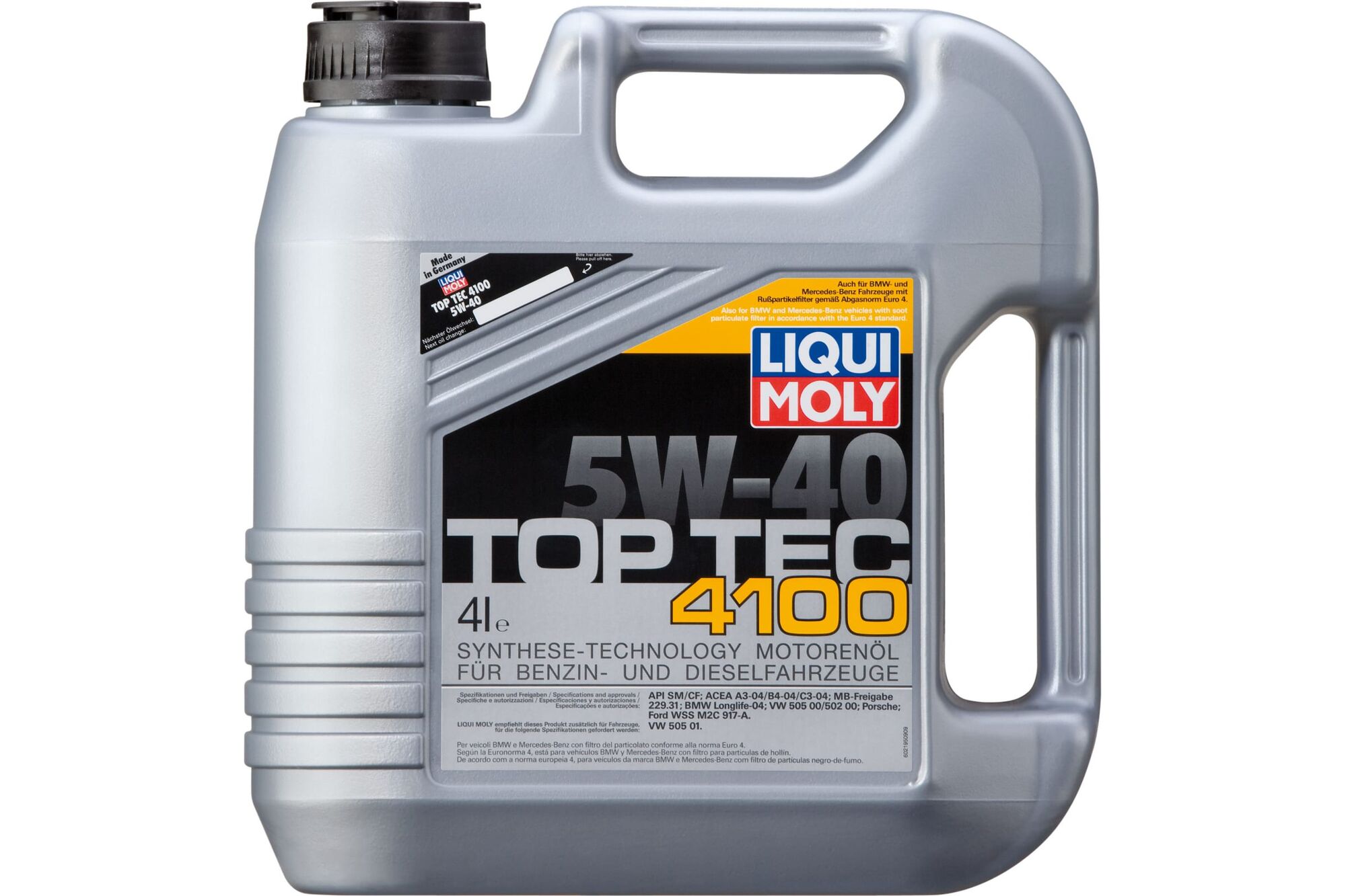 НС-синтетическое моторное масло LIQUI MOLY Top Tec 4100 5W-40 4 л 7547