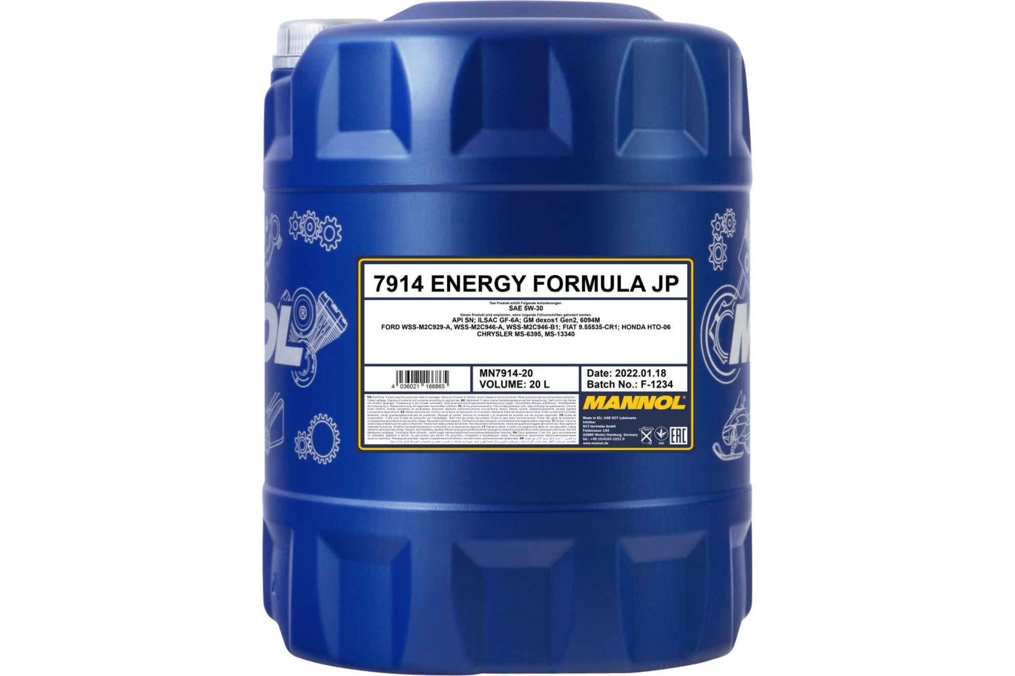 Синтетическое моторное масло MANNOL ENERGY FORMULA JP 5W30, 20 л 1061 Mannol