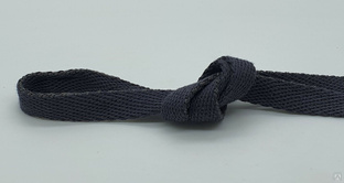 Шнур хлопковый плоский 15 мм темно-серый 100 м 