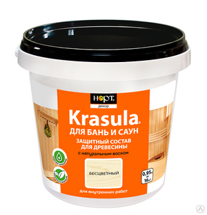 Пропитка для бань и саун защитная Krasula 0,9л 