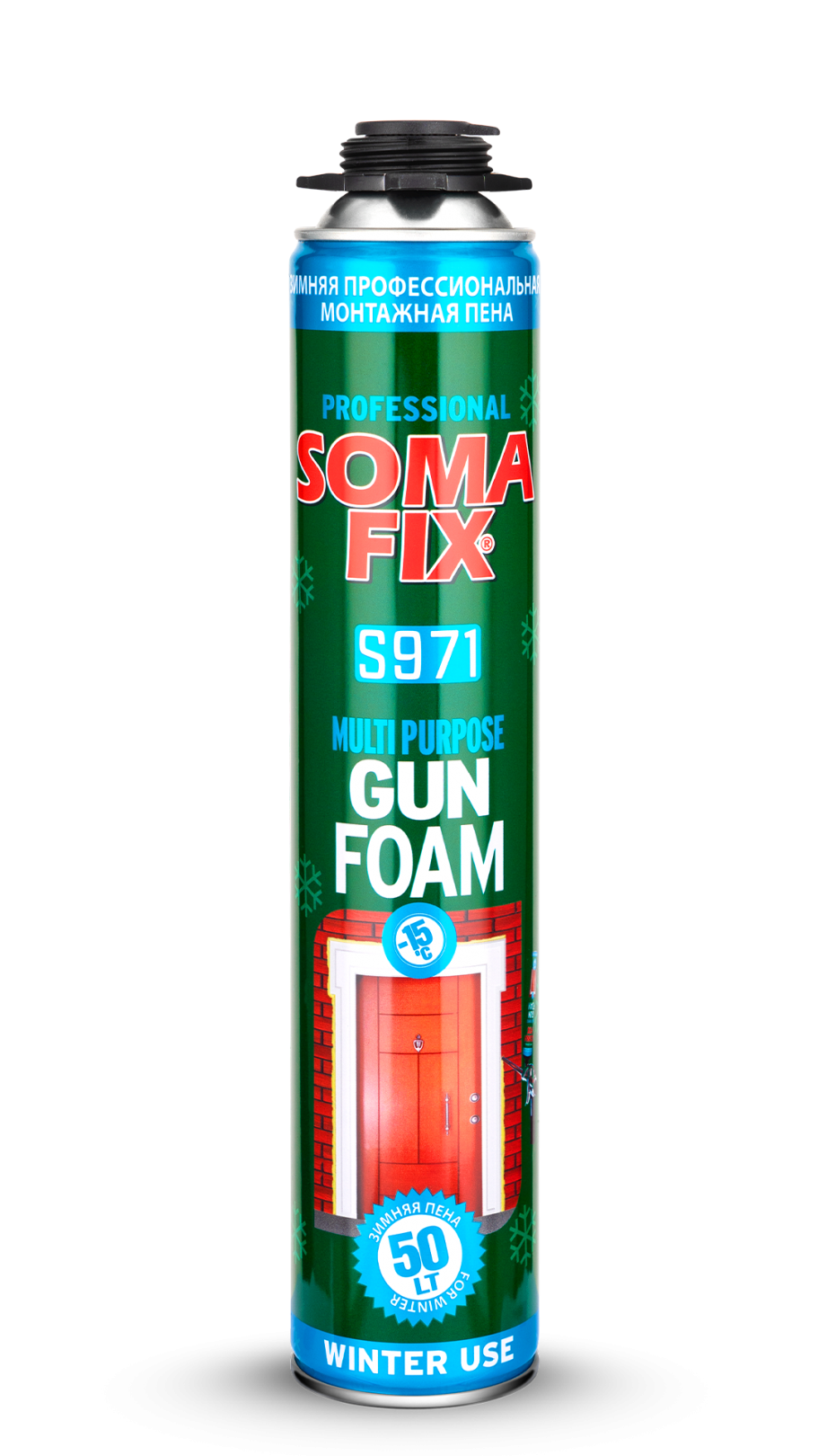 Пена монтажная профессиональная SOMA FIX 750 мл (50 л выход), зимняя