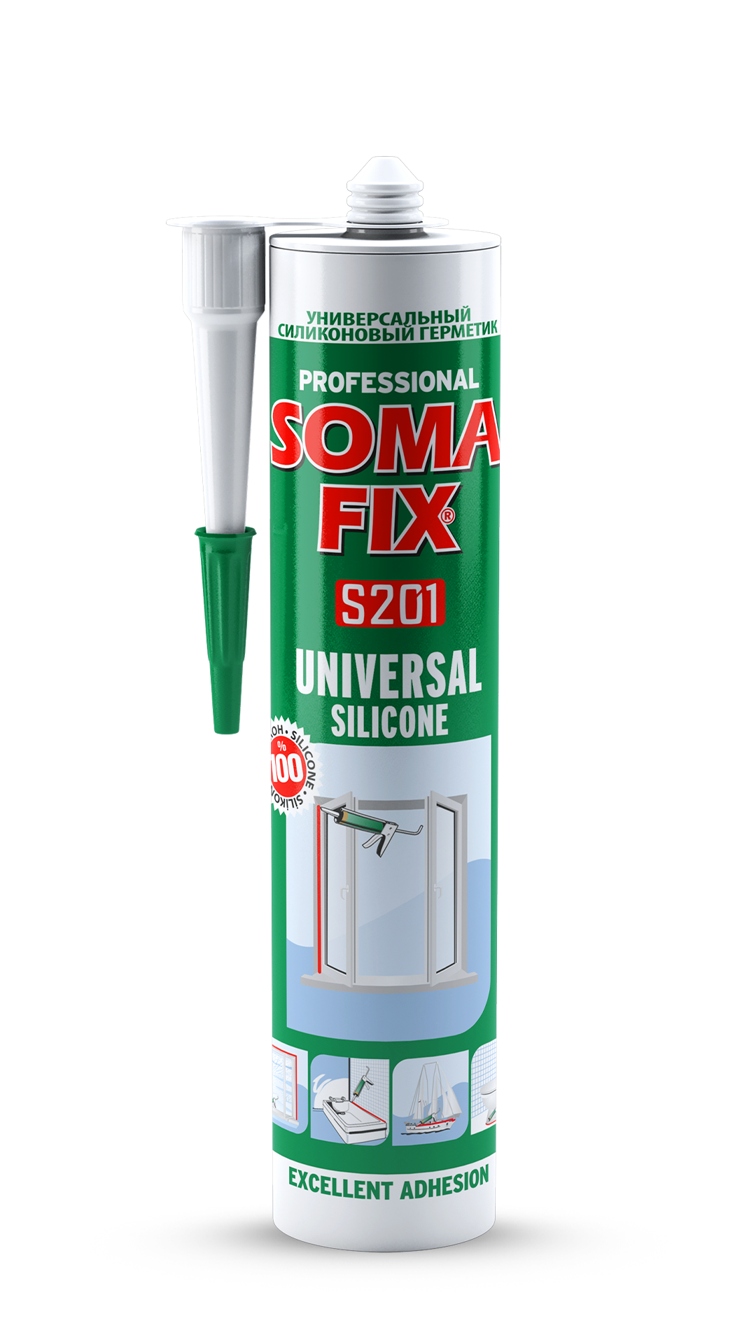 Силиконовый герметик SOMA FIX универсальный 280 мл., белый