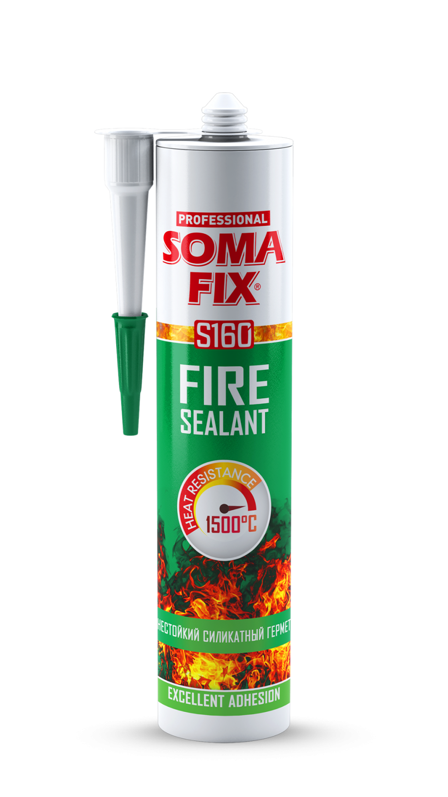 Герметик SOMA FIX огнестойкий силикатный 310 мл., 1500 °C, черный