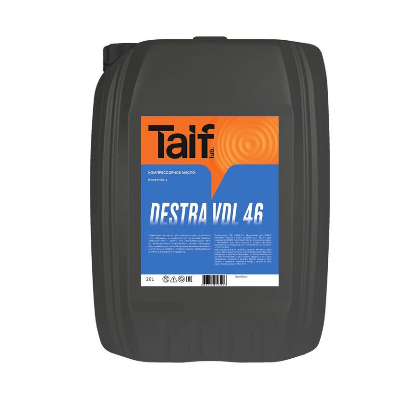 Масло для винтовых компрессоров минеральное TAIF DESTRA VDL ISO 46. Бочка 208л.