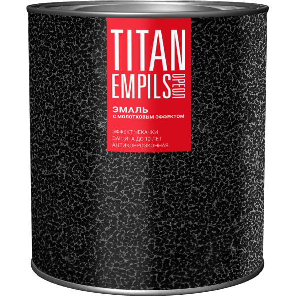 Эмаль с молотковым эффектом Титан "Ореол" Эмпилс серебристая 2,4 кг