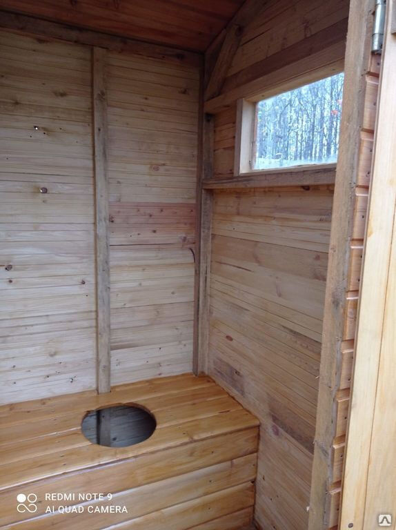 Деревянный Туалет садовый для дачи, односкатный 1*1 метр 2