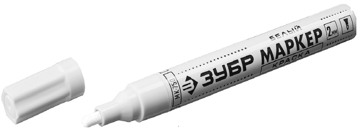 Маркер-краска ЗУБР МК-750 белый, 2-4 мм круглый наконечник