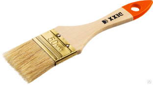 Кисть флейцевая DEXX деревянная ручка натуральная щетина индивидуальная упаковка 50 мм 0100-050_z02 