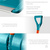 GRINDA FIBER-500, ширина 500 мм, пластик, с алюминиевой планкой, особопрочный легк. черенок из фибергласса, V-ручка, сне #3