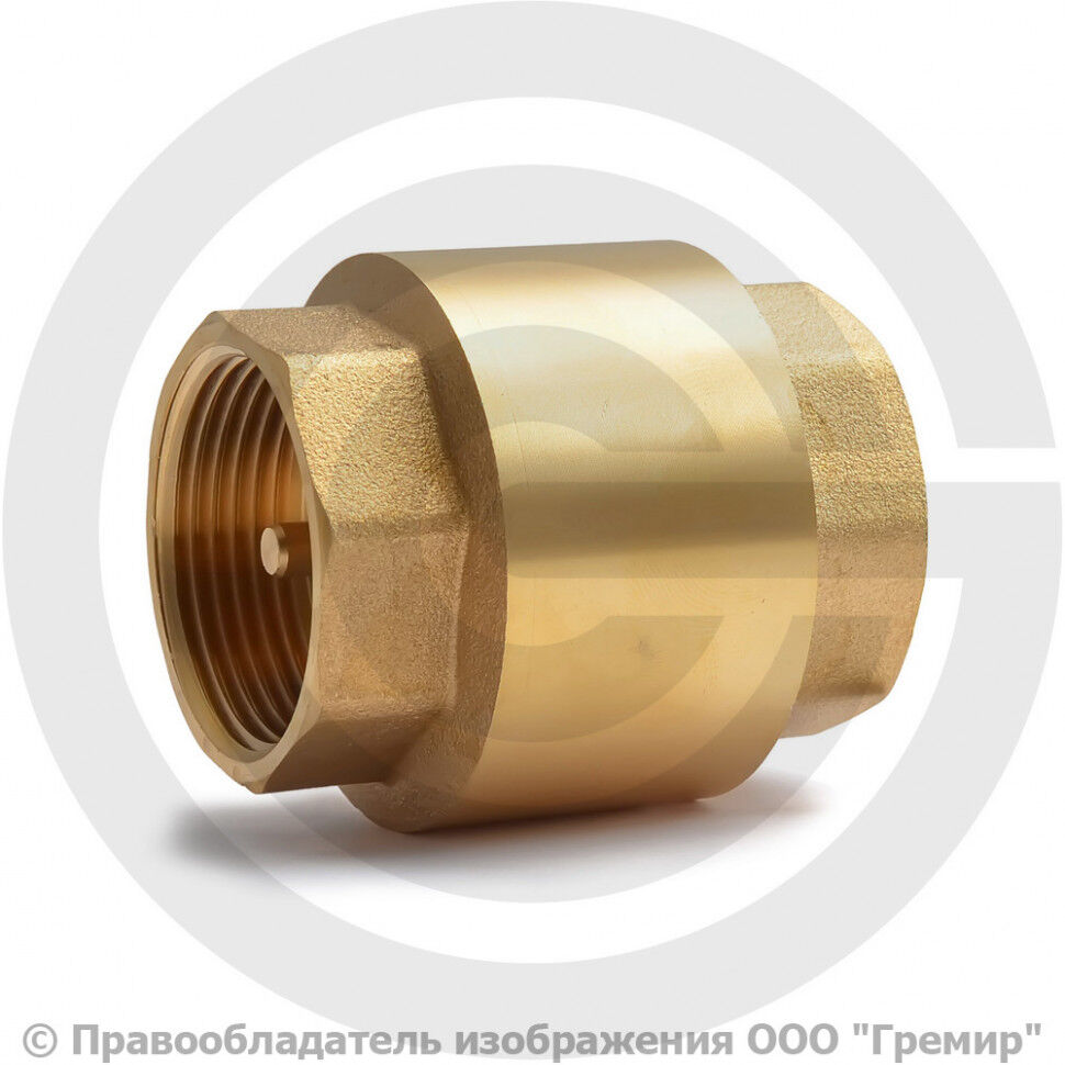 Клапан обратный осевой латунный Ду-40 (1 1/2") Ру-25 ВР (ВН) (Т