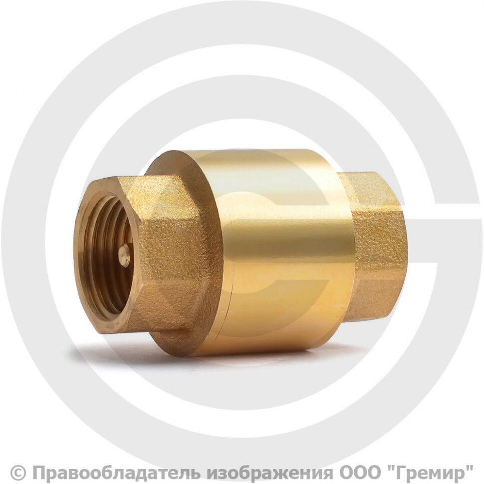 Клапан обратный осевой латунный Ду-20 (3/4") Ру-40 ВР (ВН) (Т