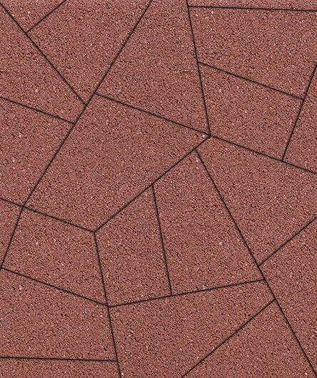 Тротуарная плитка Оригами Б.4.Фсм.8, комплект из 6 видов плит 559х361х280х408 мм, 80 мм Красный, Коричневый, Черный