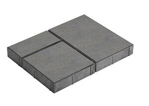 Тротуарная плитка Трио Б.10.Фсм.6, комплект из 3 видов плит 300х300 мм, высота 60 мм Серый
