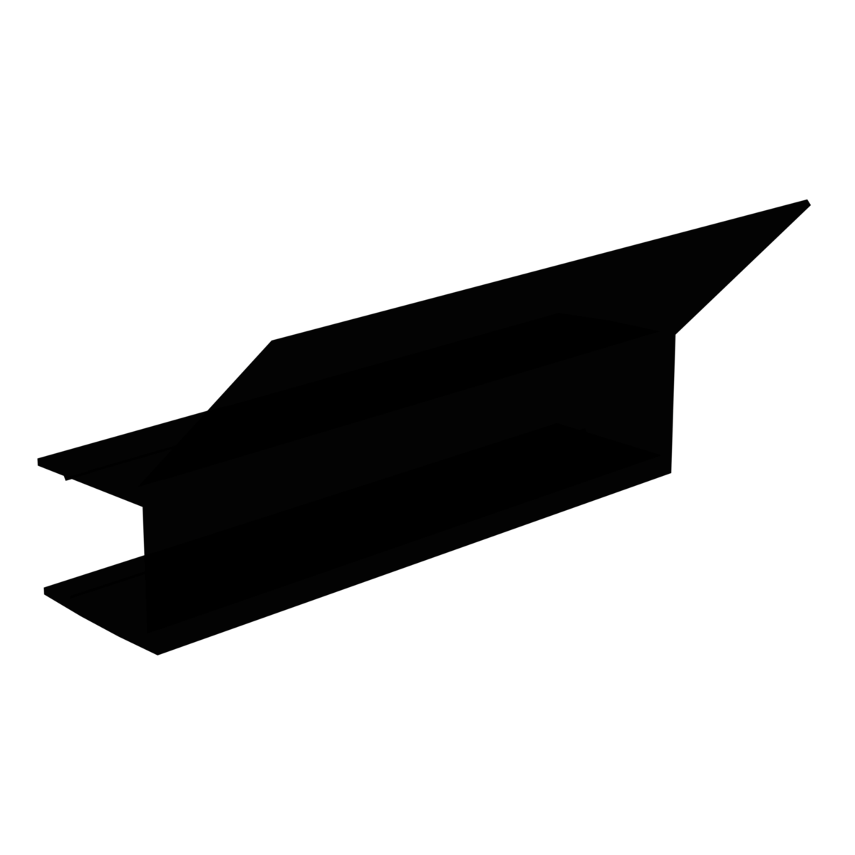 Профиль (203-8 BLC) L=2200, ПВХ Черный мат, стекло 8.0 мм