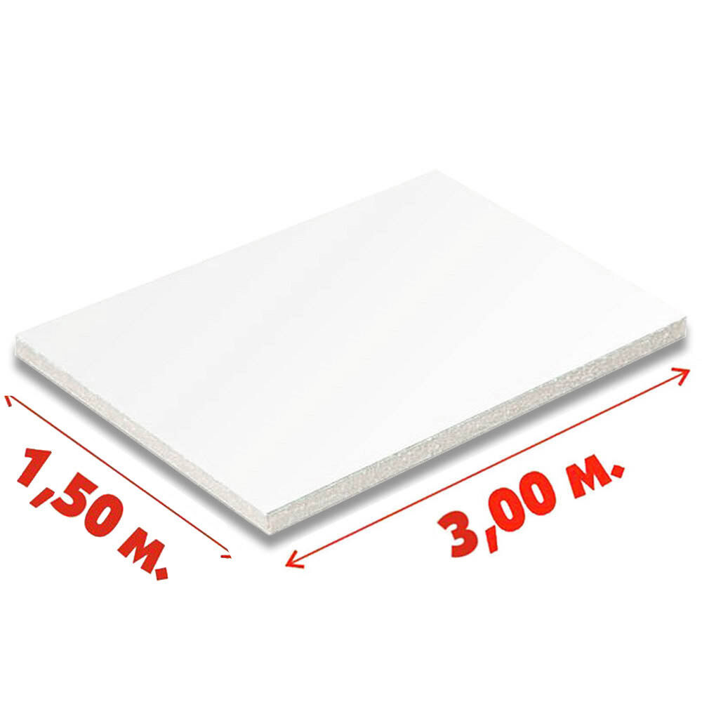 Сэндвич-панели 1500*3000 мм (теплопласт+) двухсторонние белые матовые 24 мм (пластик 0,7 мм) Теплопласт